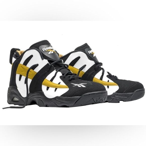 Reebok The Rail Glenn Robinson Black White Gold Athletic Sneakers Size 4.5 NWOB - Picture 1 of 5